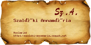 Szalóki Annamária névjegykártya