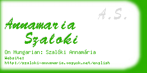 annamaria szaloki business card